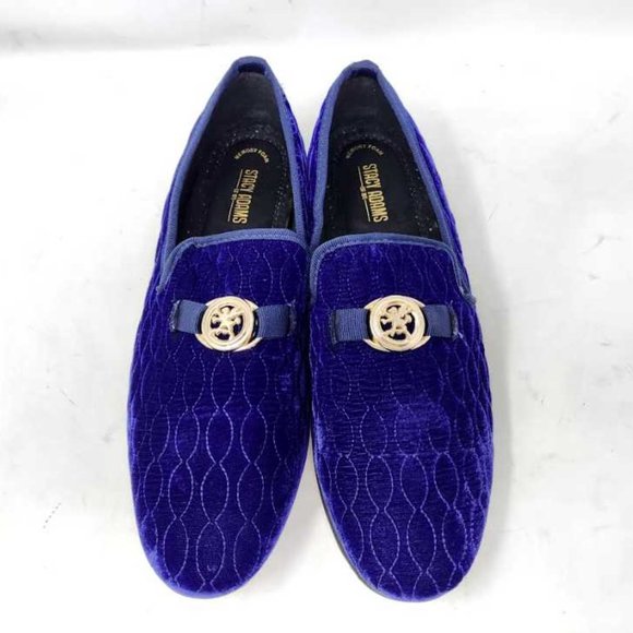 Men\'s 10 Stacy Adams Valet blue velour bit slip on loafers shoes main image 10